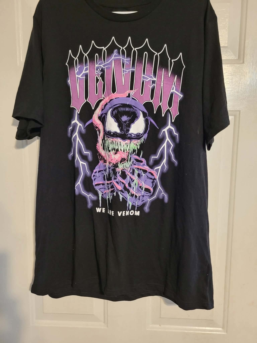 Marvel Venom Graphic Tee in Black with Purple Accents